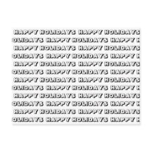 "Felizes feriados" preto branco