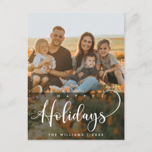 Cartão Postal Felizes Férias, Saudação de Natal Foto da Família