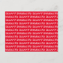 Cartão Postal "Felizes Festas" vermelho branco