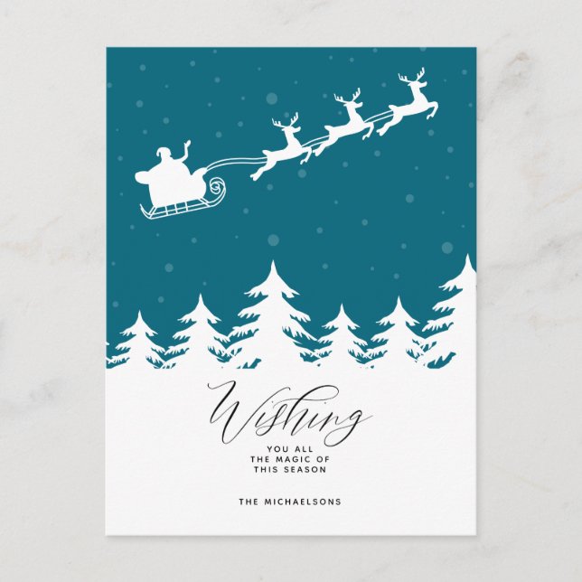 Cartão Postal FELIZES HOLIDAYS | Desejo-Lhe A Todos O Cartaz Mág (Frente)