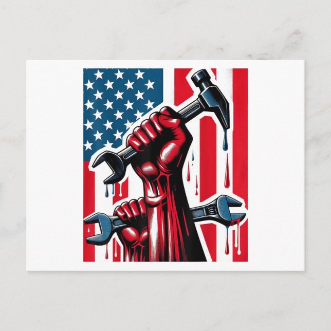 Cartão Postal Felizes Homens Do Dia Do Trabalho Mulheres E Juven (Frente)