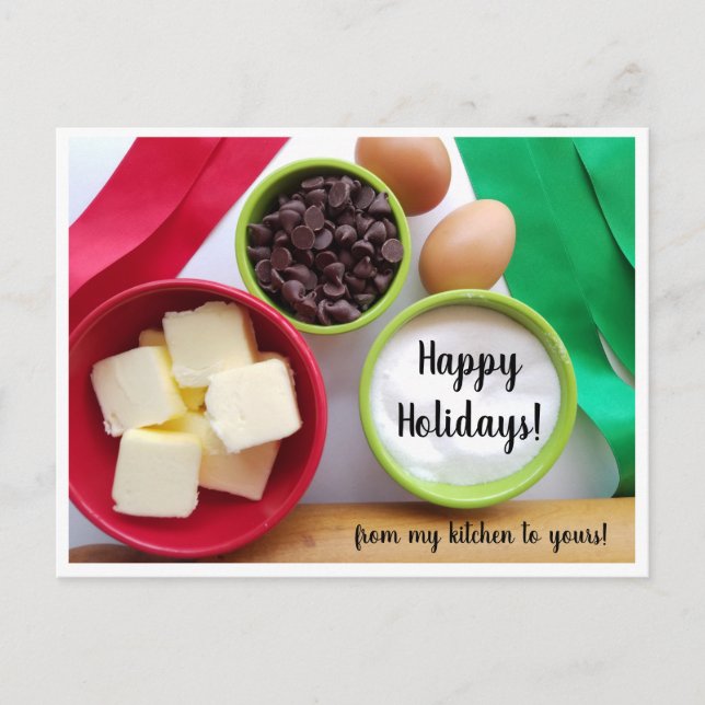 Cartão Postal Felizes Ingredientes de Férias da minha cozinha (Frente)