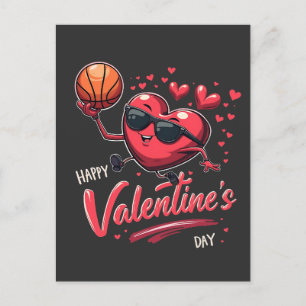 Cartão Postal Felizes Namorados de basquete no dia