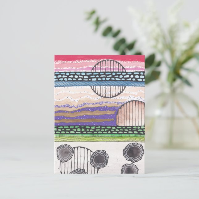 Cartão Postal Fell Top Fantasy, trabalho de arte de mídia mista  (Em pé/Frente)