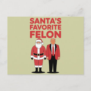 Cartão Postal Felon Favorito dos papais noeis Trump Christmas Re