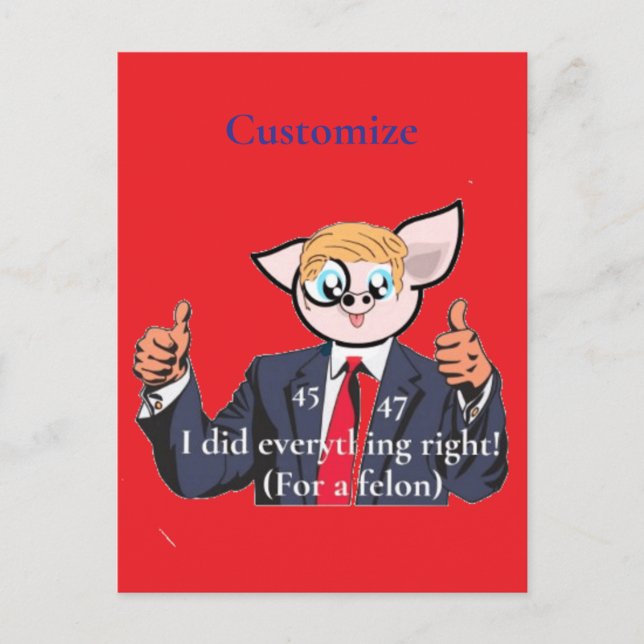 Cartão Postal Felon Presidente Thunder_Cove (Frente)