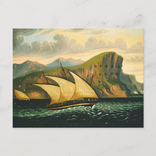 Cartão Postal Felucca de Gibraltar por Thomas Chambers (Frente)