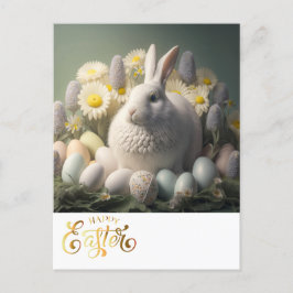 Cartão Postal Felz pascoa Bunny