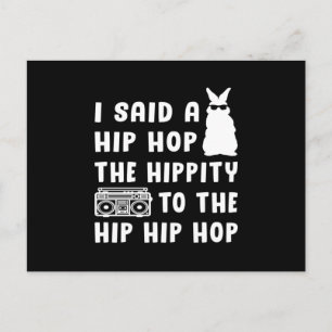 Cartão Postal Felz pascoa Hip Hop Bunny Easter Ovo Engraçado Pre