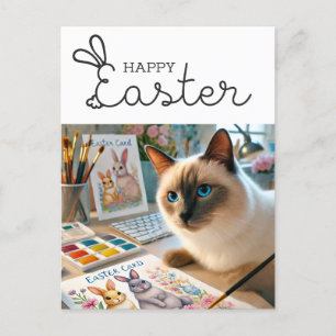 Cartão Postal Felz pascoa para gatinhos