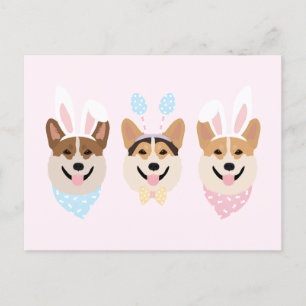 Cartão Postal Felz pascoa Pembroke Welsh Corgi