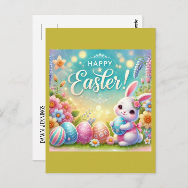 Cartão Postal "Felz pascoa: Um dia de amor e riso" (Frente/Verso)