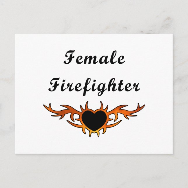Cartão Postal Female Firefighter Tattoo (Frente)