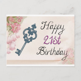 Cartão Postal fêmea aniversário de 21 anos