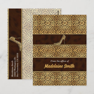 Cartão Postal Feminina e Clássica Cheetah Impressão e Stiletto