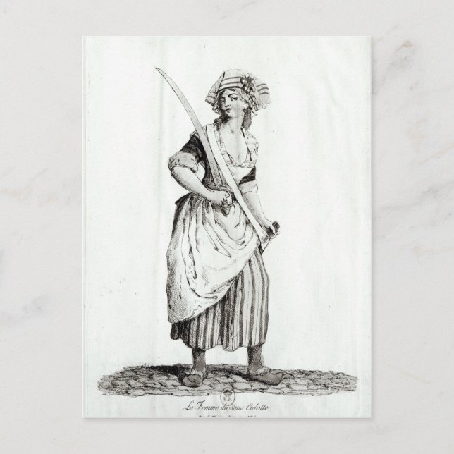 Cartão Postal Feminino Sans-Culotte, 1792 (Frente)