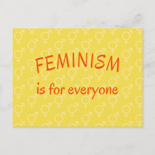 Cartão Postal Feminismo para todos amarelo