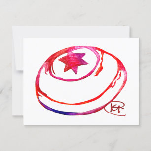 Cartão Postal Feminista Yarmulke Watercolor Art