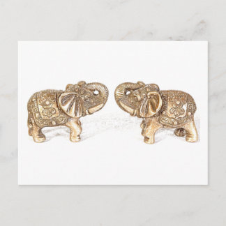 Cartão Postal Feng Shui Duplo Elefante