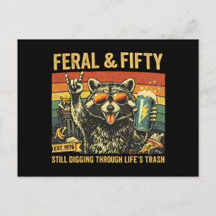 Cartão Postal Feral e Cinquenta Aniversário de 50 anos Sarcástic