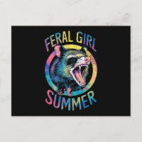 Feral Girl Summer Ogambm Tie Dye Raccoon
