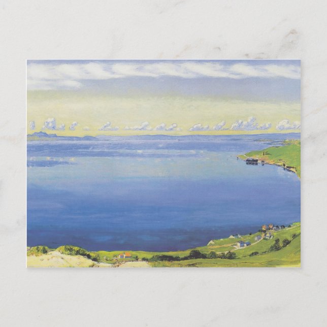 Cartão Postal Ferdinand Hodler- Lago Genebra de Chexbres (Frente)