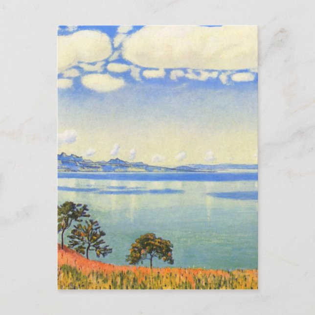 Cartão Postal Ferdinand Hodler - Lago Genebra de Chexbres (Frente)