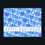 Cartão Postal Feriado Canukah Fofo CLIENTE Fofo Feio<br><div class="desc">Personalize este cartão adicionando seu próprio texto sobre o fundo bonito. Procure mais cores e designs no meu compro ou me avise se você quer algo personalizado. Obrigados para comprar comigo!</div>