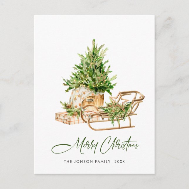 Cartão Postal Feriado da Composição de Natal Elegante da Boêmia (Frente)