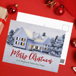 Cartão Postal Feriado da Empresa Imobiliária de Casa de Natal Pe<br><div class="desc">Este belo cartão postal de férias dobrado por imóveis é perfeito para uma companhia de imóveis localizada no norte. Linda neve branca arrasa as árvores e casa nesta fotografia de inverno. Um corretor pode manter o Feliz Natal em vermelho e verde ou personalizar com suas próprias épocas de saudação.</div>