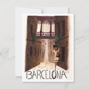 Cartão Postal Feriado da Espanha de Barcelona inspirado