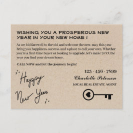 Cartão Postal Feriado de Ano Novo do Imobiliário Moderno