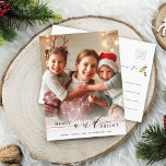 Cartão Postal Feriado de Feliz Elegante e Foto Brilhante<br><div class="desc">Cartão-postal simples e elegante. Para personalização mais avançada deste design,  clique no link Personalizar Mais para alterar a fonte,  o tamanho,  a cor,  etc.</div>