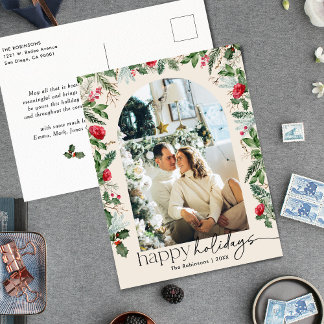 Cartão Postal Feriado de Foto Boho Botânico Arch 1