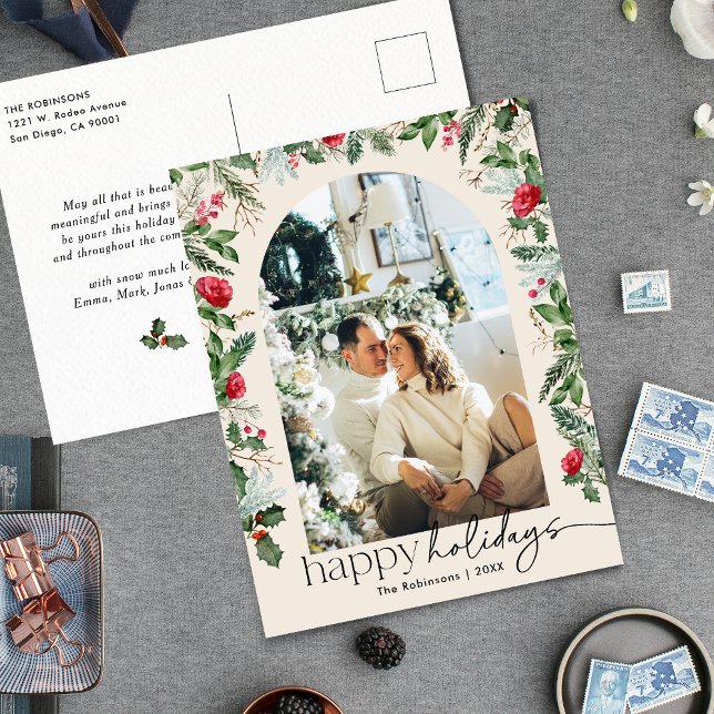 Cartão Postal Feriado de Foto Boho Botânico Arch 1 (Criador carregado)