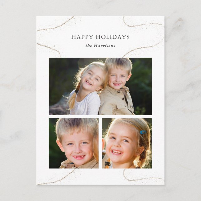 Cartão Postal Feriado de Foto Natal Único de Colagem Personaliza (Frente)