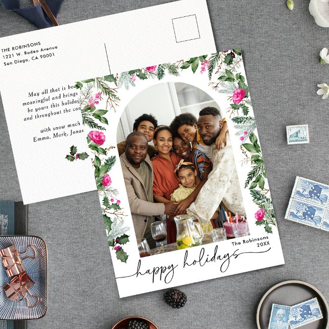 Cartão Postal Feriado de Fotografia do Arch 1 Botânico Rosa-Bril (Criador carregado)