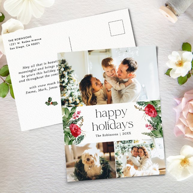 Cartão Postal Feriado de Fotografia do Elegante Floral 3 (Criador carregado)