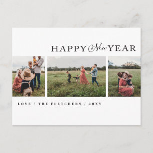Cartão Postal Feriado de Fotografia do Feliz ano novo de Script 