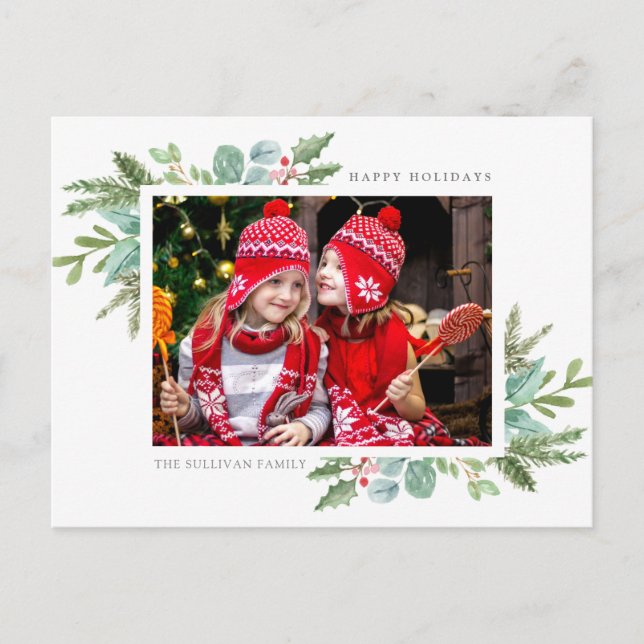 Cartão Postal Feriado de Fotografia do Quadro de Natal (Frente)
