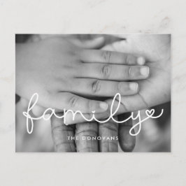 Cartão Postal Feriado de fotos da família de scripts em branco