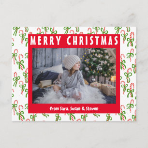 Cartão Postal Feriado de Natal Bonito Canes de Natal PERSONALIZA