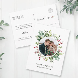 Cartão Postal Feriado de Natal Botânico Verde