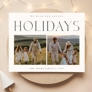 Cartão Postal Feriado de Natal com Duas Fotografias do Elegante
