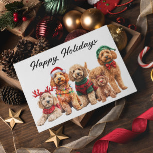 Cartão Postal Feriado de Natal do Cão Goldendoodle