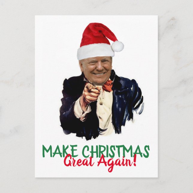 Cartão Postal Feriado de Natal do Presidente Donald Trump (Frente)