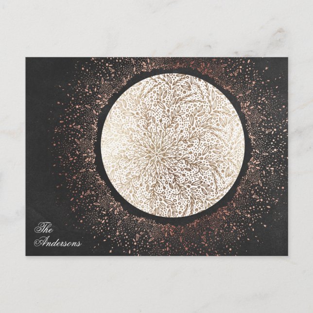 Cartão Postal Feriado de Natal em Estrela Dourada do Chalkboard (Frente)