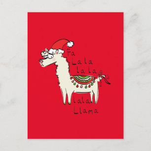 Cartão Postal Feriado de Natal Engraçado Llama
