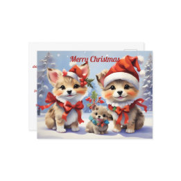 Cartão Postal Feriado de Natal Festivo dos Cachorros