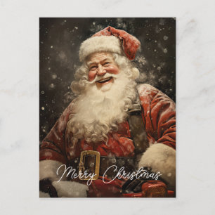 Cartão Postal Feriado de Natal Vintage Jolly Santa Claus
